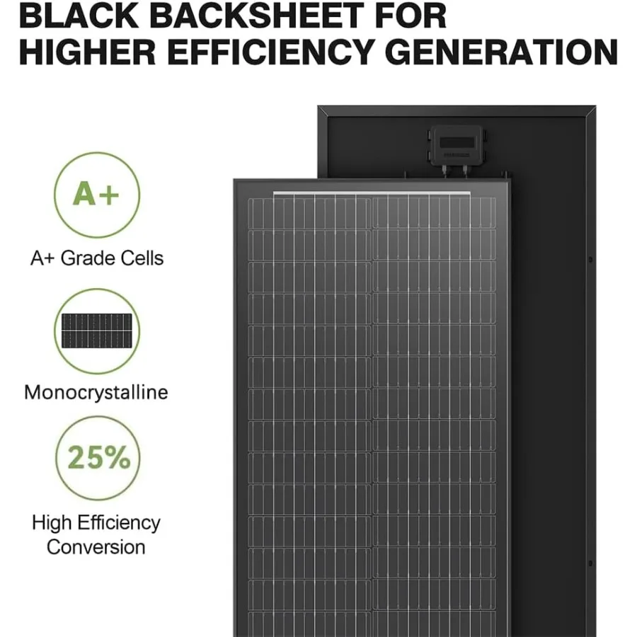 لوحة طاقة شمسية 300 وات 12 فولت وحدة PV أحادية البلورية مع 25 كفاءة عالية للمنزل خارج الشبكة RV على السطح قارب قافلة المقصورة وF #4