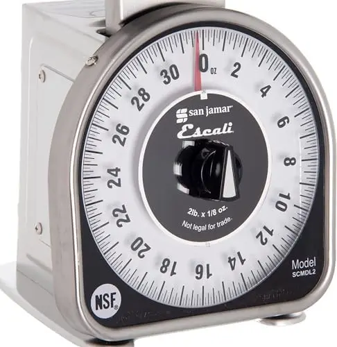 

San Jamar MS Series 2-Lb Mechanical Food Scale – Silver Kitchen & Restaurant Dial Scale (32 oz, Metal)