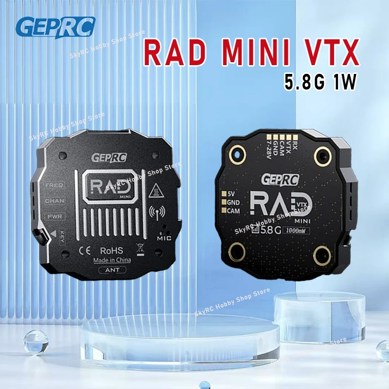 

Видеопередатчик GEPRC RAD MINI 5.8G 1W VTX - 25/200/500/1000 мВт 40 каналов IRC Tramp 2 - 6S 20x20 мм для FPV RC