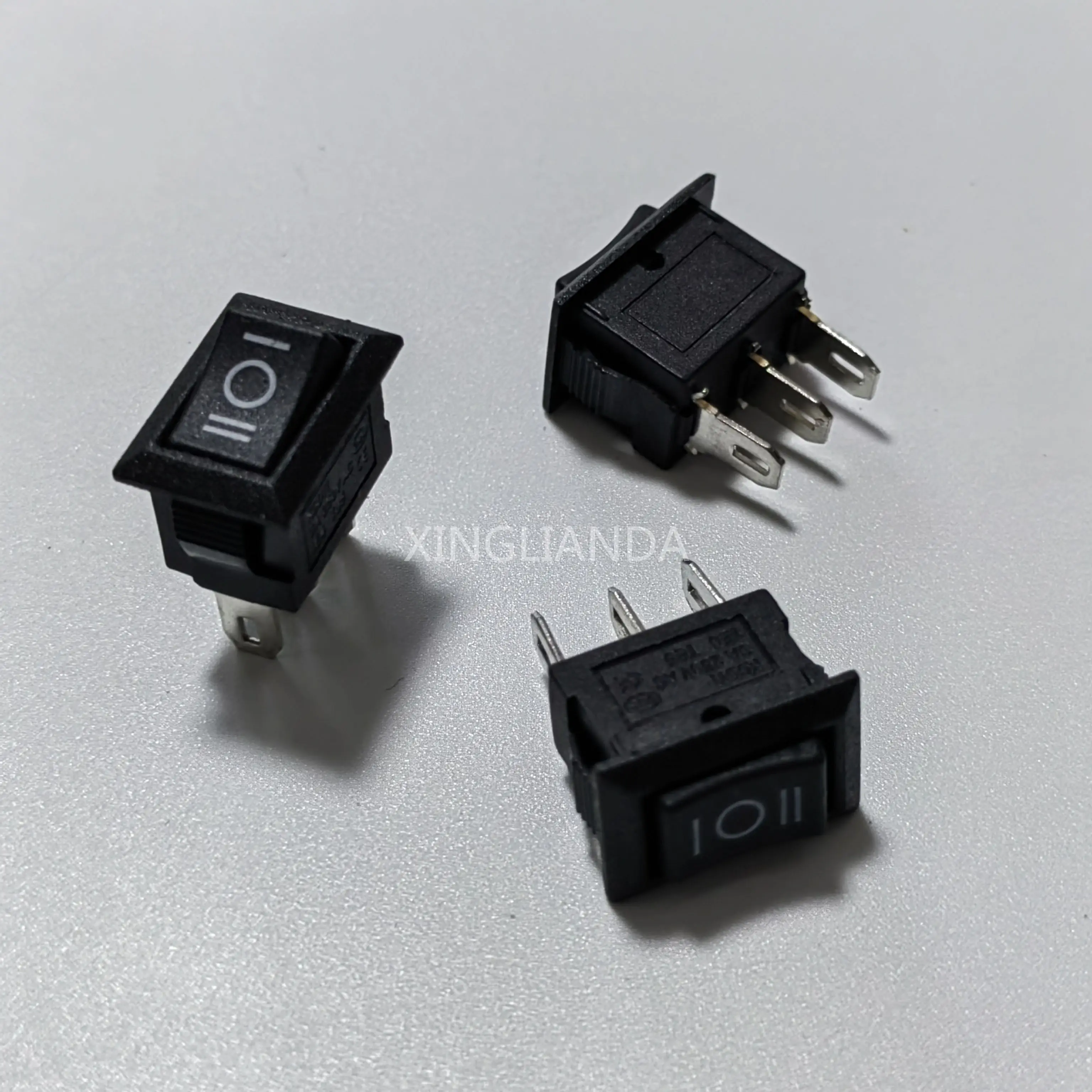 20PCS KCD1-11 10X15MM ON-OFF-ON Rocker Push Button Mini Switch 3A 250VAC 6A 125VAC 3Pin 3 Position 10*15 Black