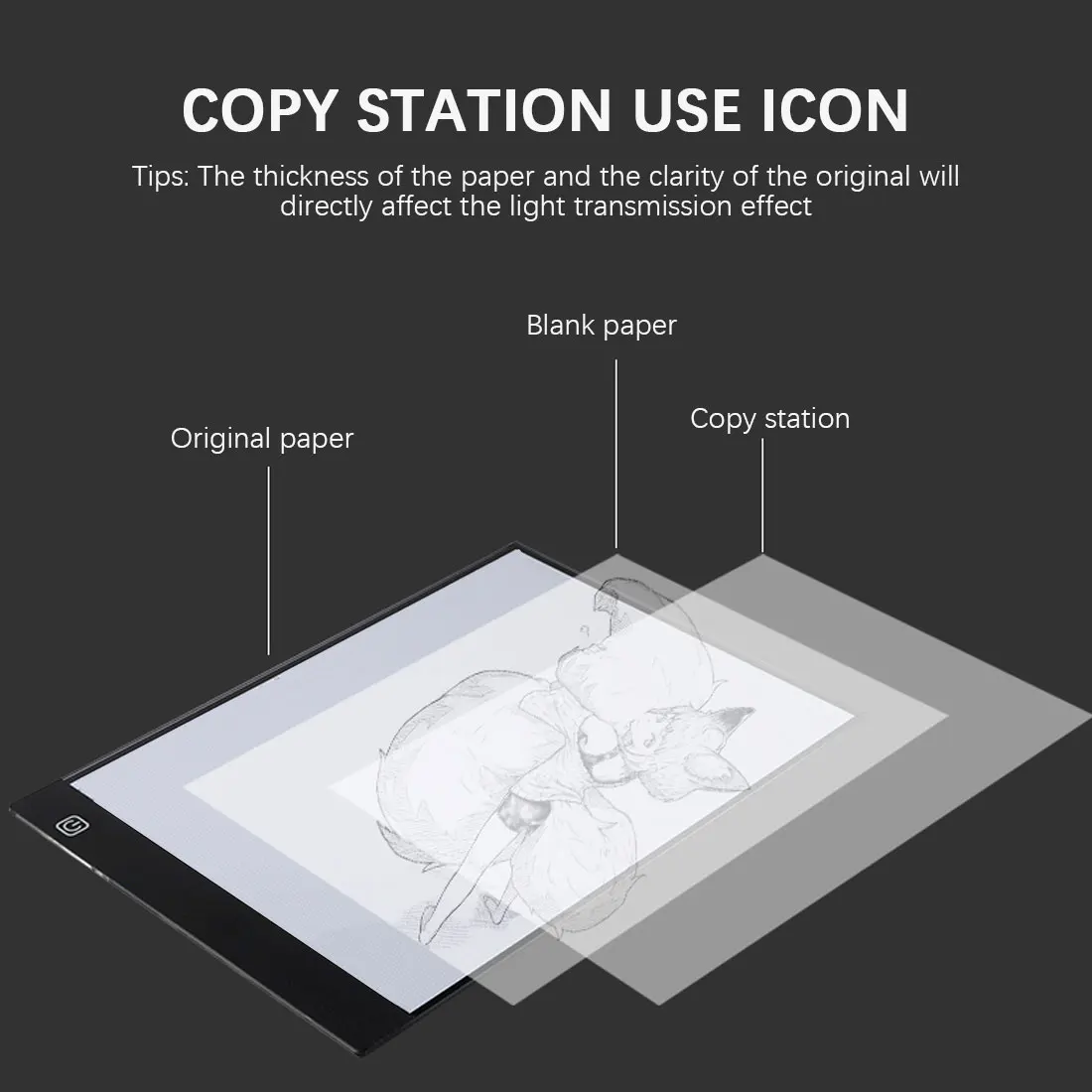 Imagen 6: Almohadilla de luz LED para pintura de diamante A4, kit de herramientas de accesorios de pintura de diamante 5D, para bocetos, pintar, brillo ajustable