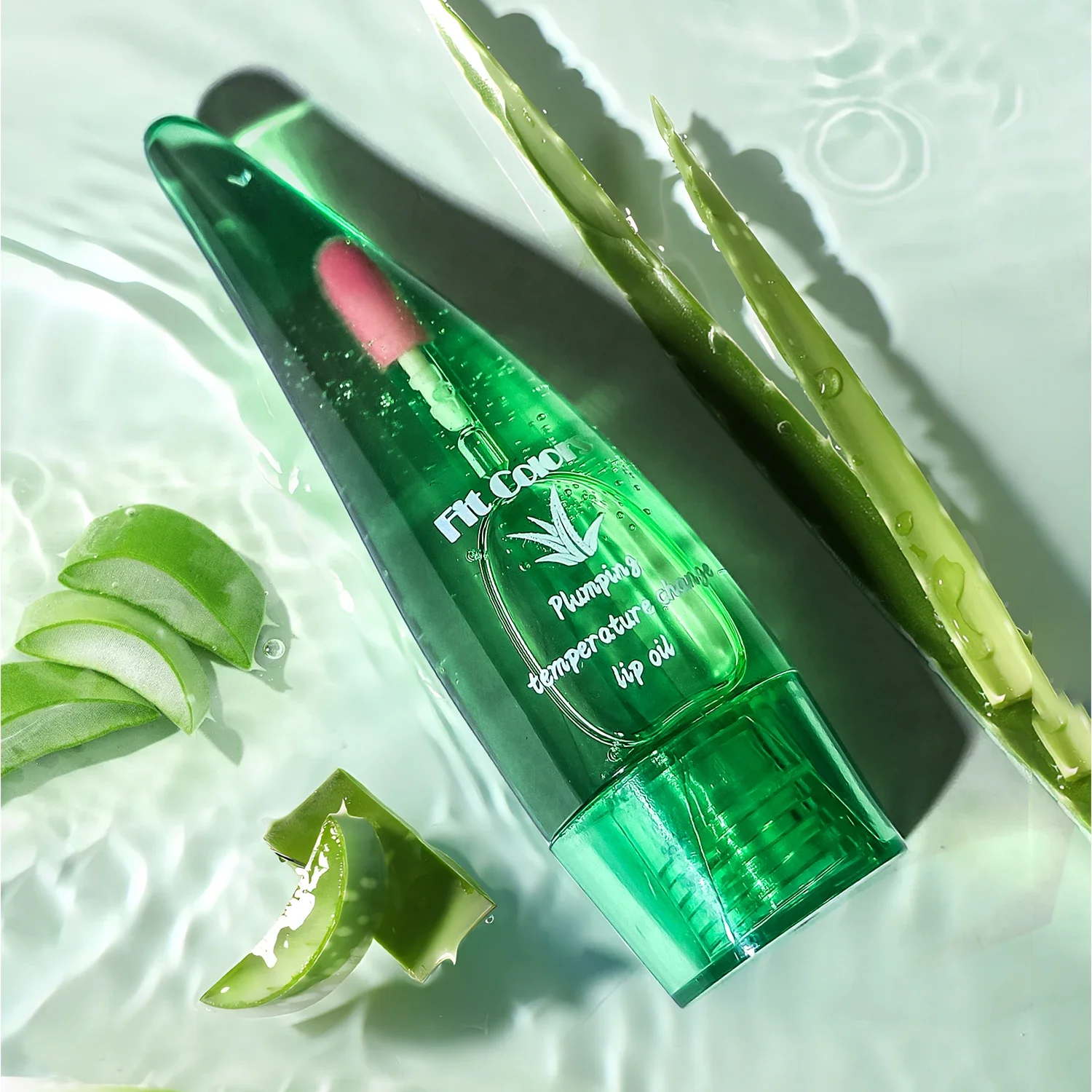 Aceite labial voluminoso de aloe vera y chile |   Cambio de color activado por temperatura |   Brillo de labios hidratante e hidratante para labios más llenos