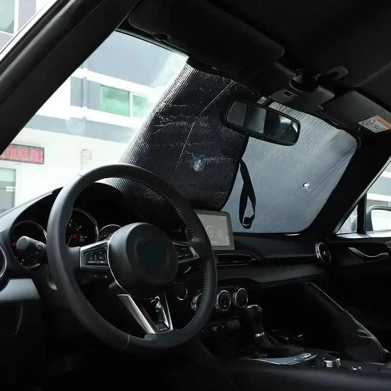 

For Mazda MX-5 2009-2015 Aluminum Foil Silver Car Front Windshield Full Window Glass Sun Protection Parasol Car Accessories