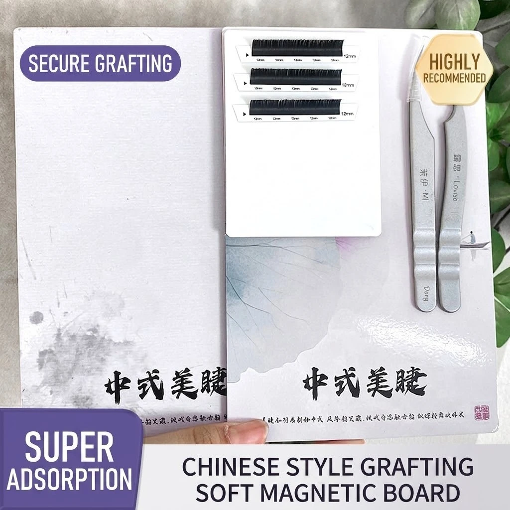 Pro Soft Magnetic Lash Palette | Eyelash Extension Workstation & Dispenser, Anti-Slip Eyelash Extension Organizer