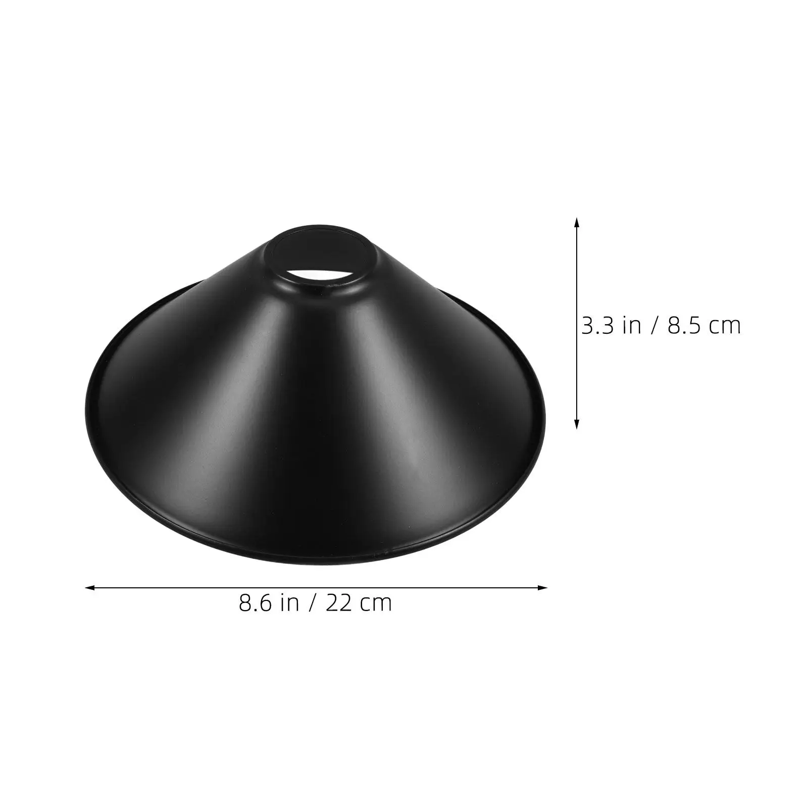 2Pcs Industrial Lamp Shade Vintage Metal Black Iron Cone Decorative Ceiling Pendant Light Shade DIY Replacement 22Cm Retro Bulb