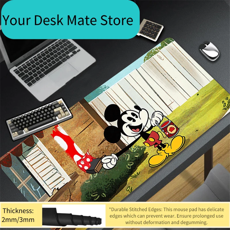 

Новый коврик для мыши в стиле аниме, коврик для клавиатуры геймера, коврик для мыши с Микки и Минни, резиновый коврик для стола, игровой коврик для ноутбука и ПК