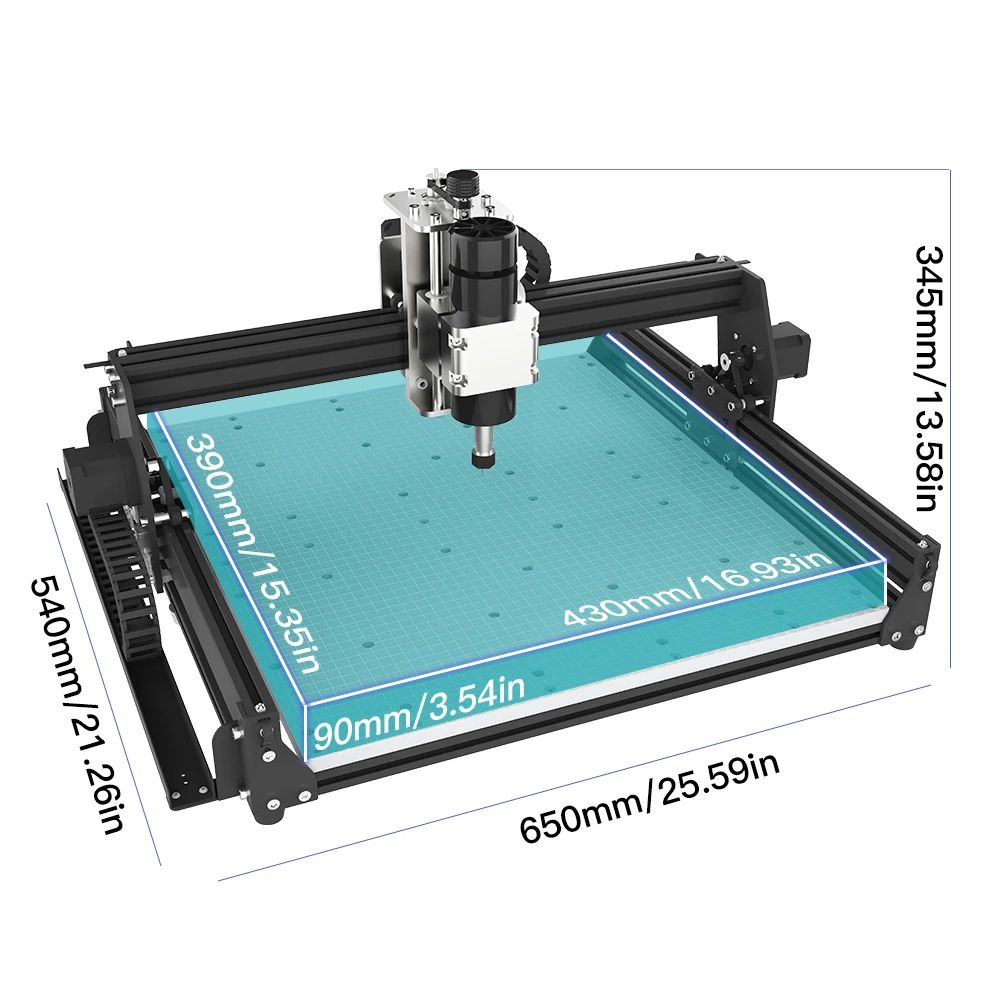 Iklestar 금속 목재 아크릴용 레이저 조각기, CNC 알루미늄 수조 절단 밀링 조각기, 500W 스핀들, 40W