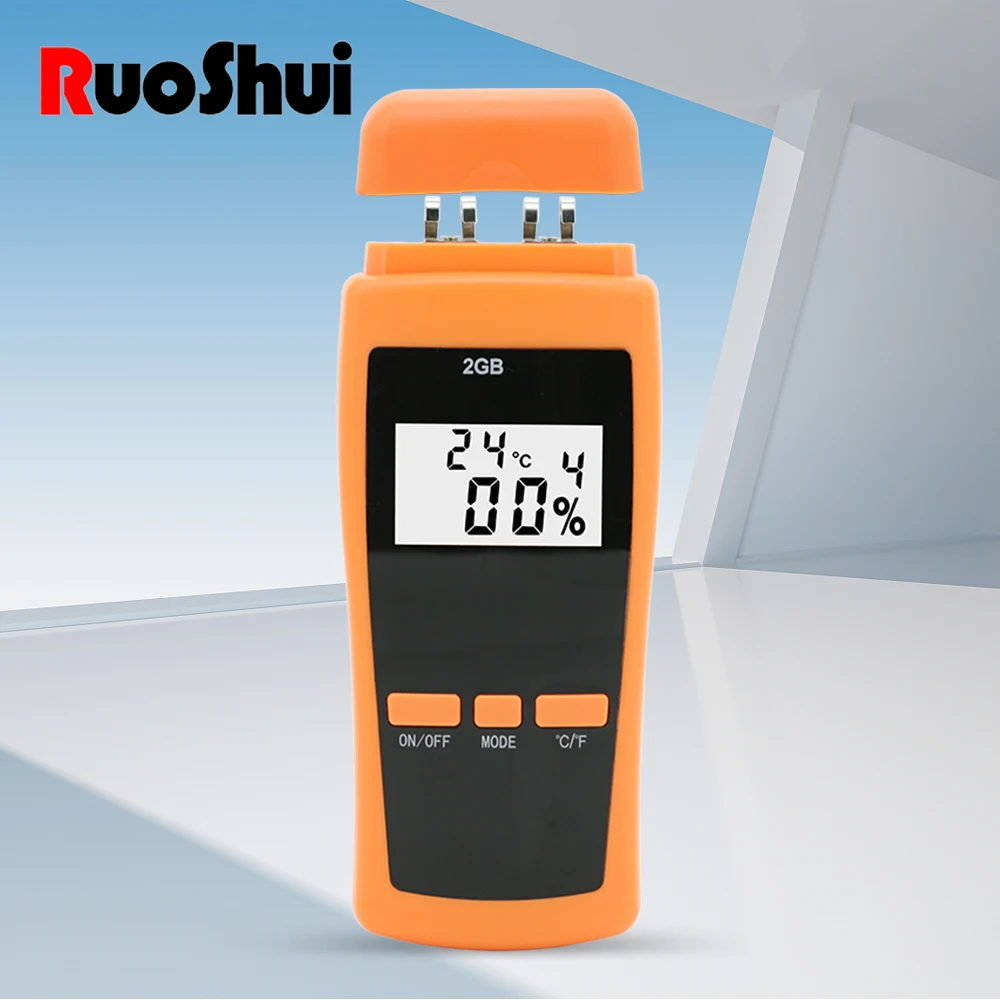 

RuoShui Brand Paper Moisture Meter Portable grain Hygrometer Ambient Detector Drywall Tester Temperature Humidity Sensor Plants