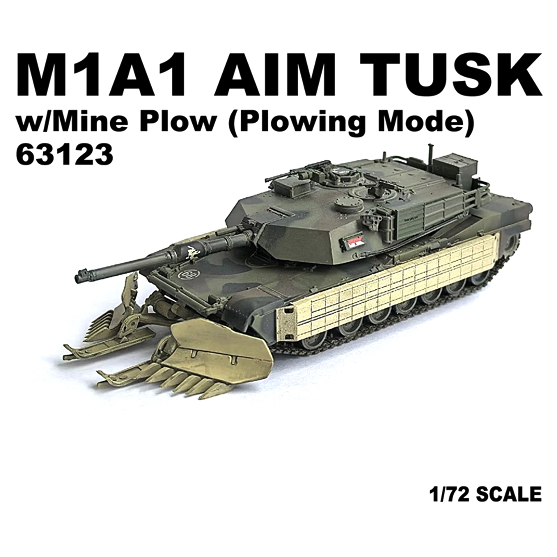 1: 72 DG63123 American M1A1 AIM TUSK main battle tank model (with minesweeper) Finished product collection model