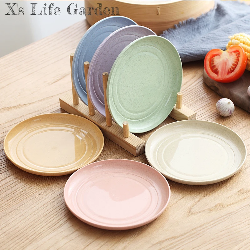 Wheat Straw Tableware Spit Bone Dish Household Bone Dish Table Garbage Sorting Plate Fruit Snack Dish Cake Dessert Plate