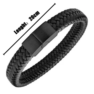 Open Retro Leather Bracelet For Men, Manual Leather Cord Multitaman Fabric, Gift for Outdoor Sports 8 Main Sales Men's Leather Blouse - №2