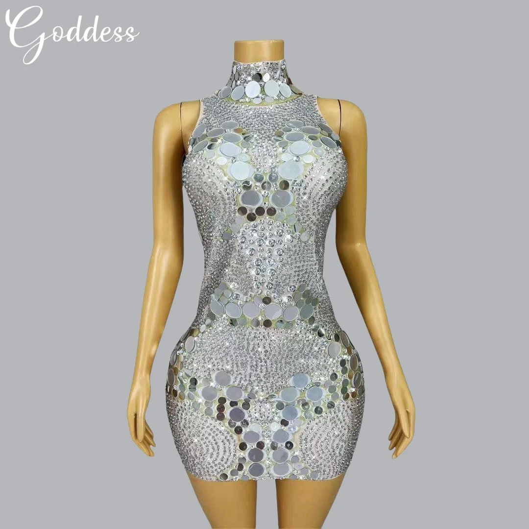 Shining Diamond Glitter Star Slimming DJ Singer Club Party Dance Dress Bar Birthday Party Gorgeous Stage Performance Sexy Dress