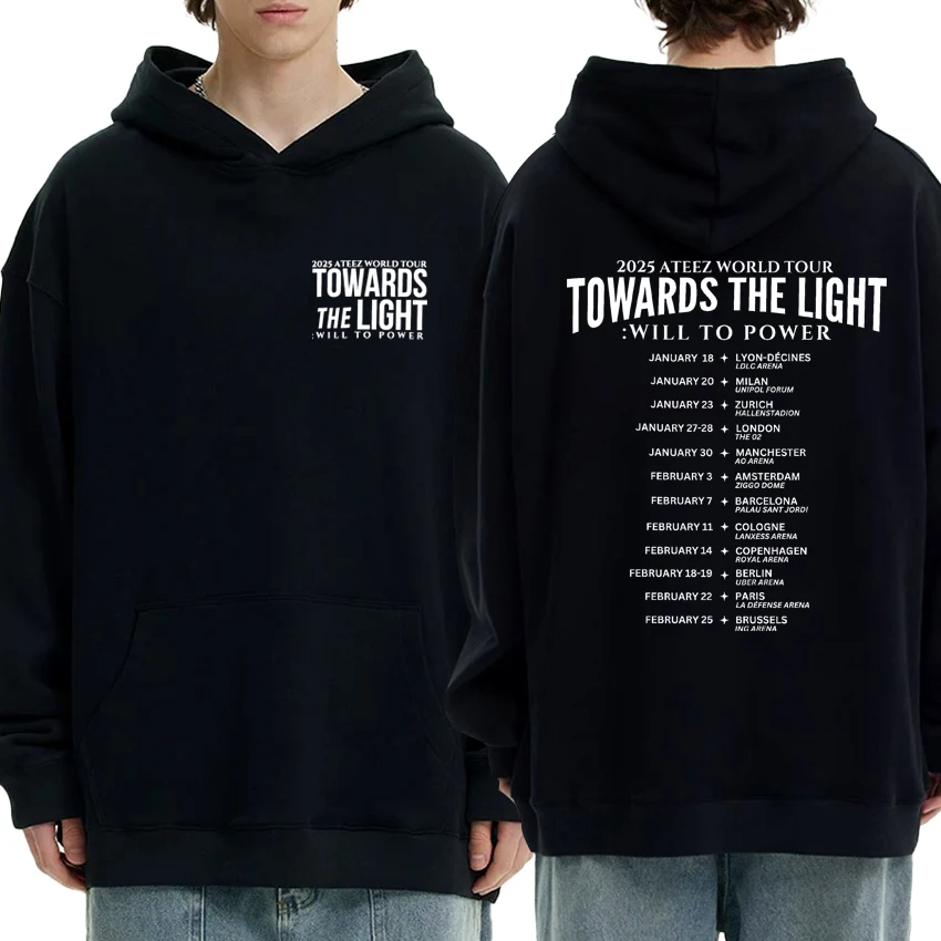 

Korea Kpop Ateez 2025 Towards the Light World Tour Hoodie New Men Women trend Y2k pullovers Unisex Fleece Long sleeve Sweatshirt