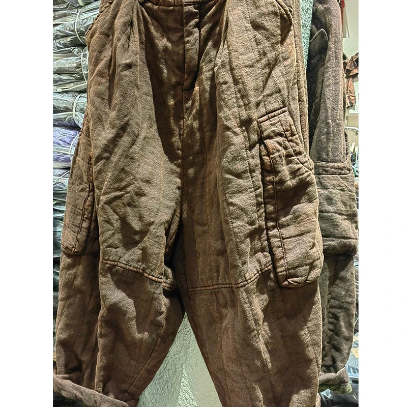 2025 New Arrival Winter Women Warm Thickened Ankle-length Pants Casual Loose Cotton Elastic Waist Good Quality Harem Pants SX280