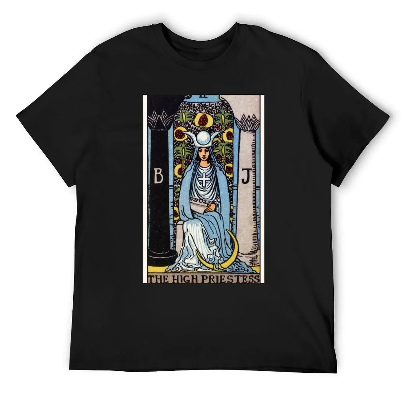 

II. The High Priestess Tarot Card T-Shirt graphic t shirt vintage cotton graphic tees boys whites summer top T-shirt men