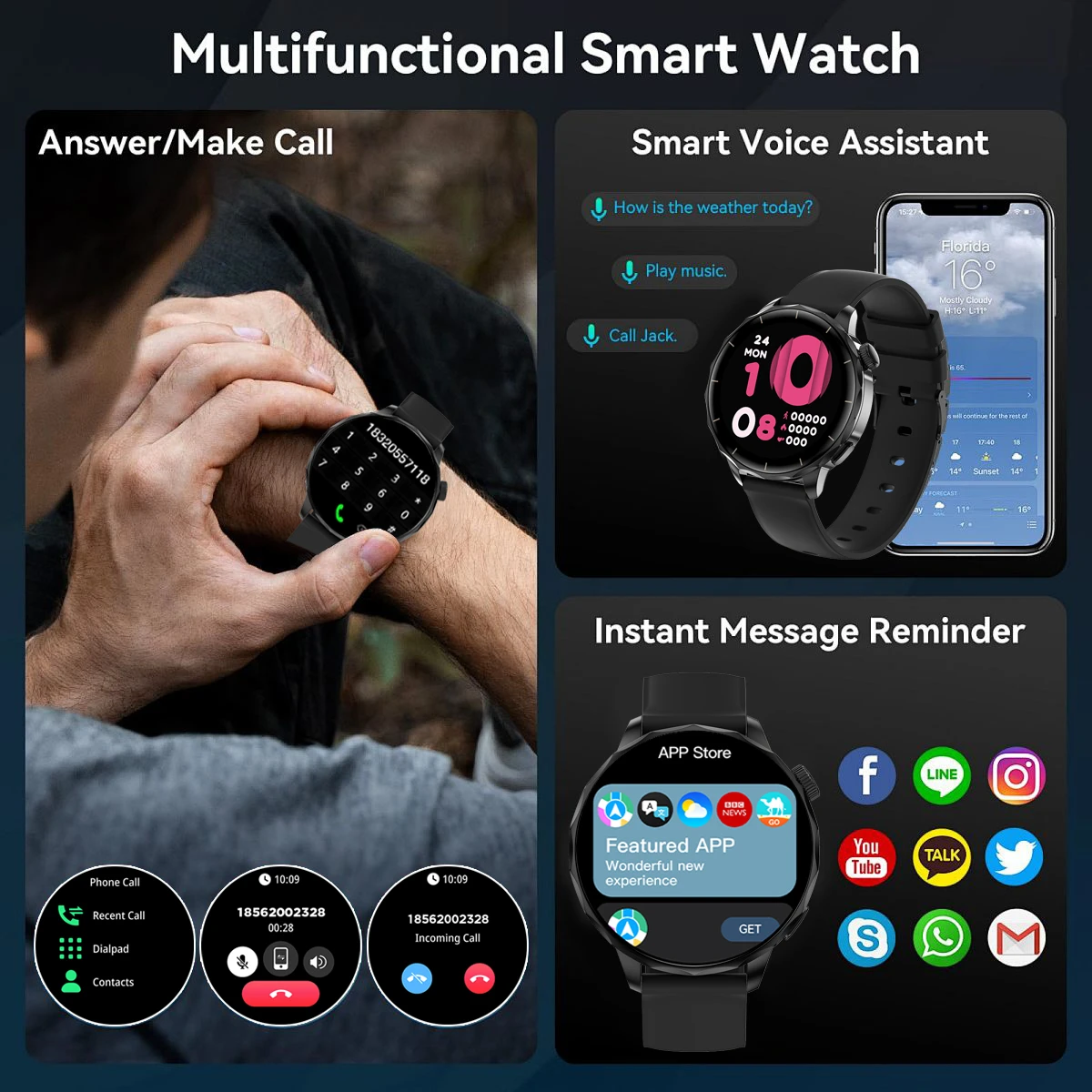2025 Voor Android iOS Horloge Mini Smart Horloge 4 GB Groot Geheugen GPS Navigatie MP3/MP4 Speler APP Downloaden Sport trackr Smartwatch