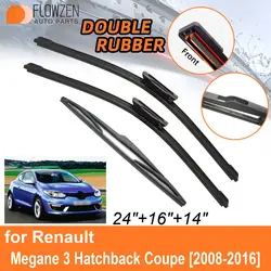 Double Rubber Car Wiper Blades for Renault Megane 3 Coupe 2008-2016 Rear Blades Accessories 2010 2011 2012 2013 2014 2015 2016