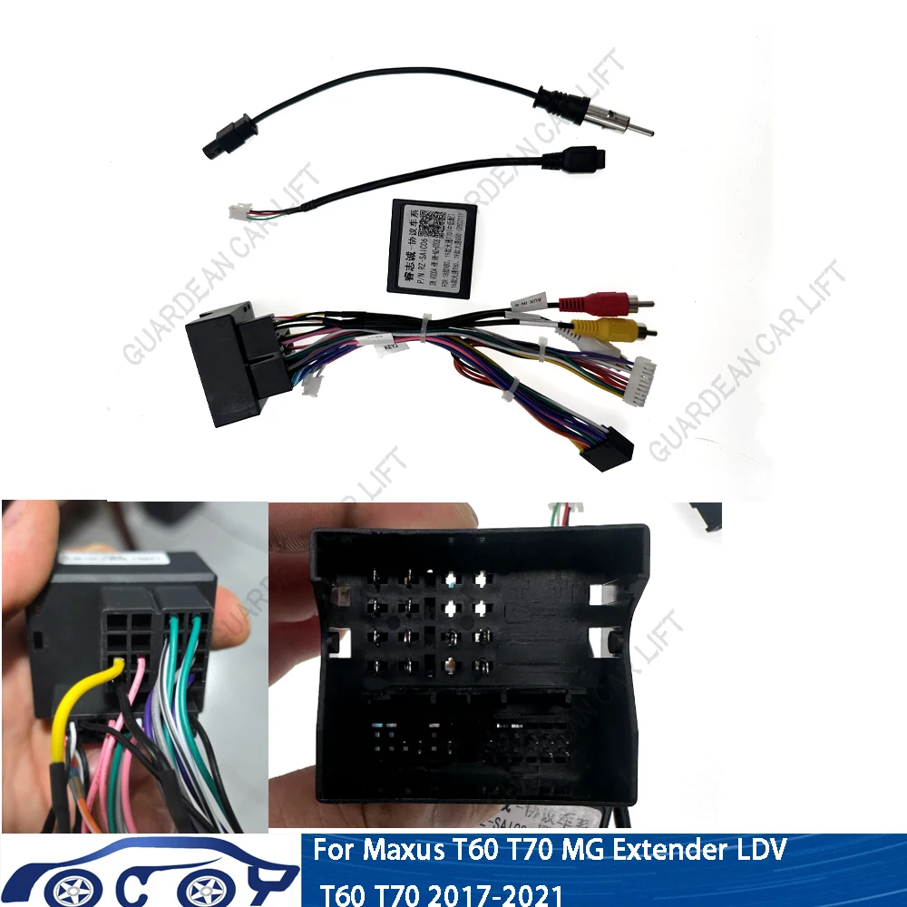 16PIN Android Radio Harness Wire Cable For Maxus T60 T70 MG Extender LDV T60 T70 2017-2021 2DIN Head Unit Stereo Plug