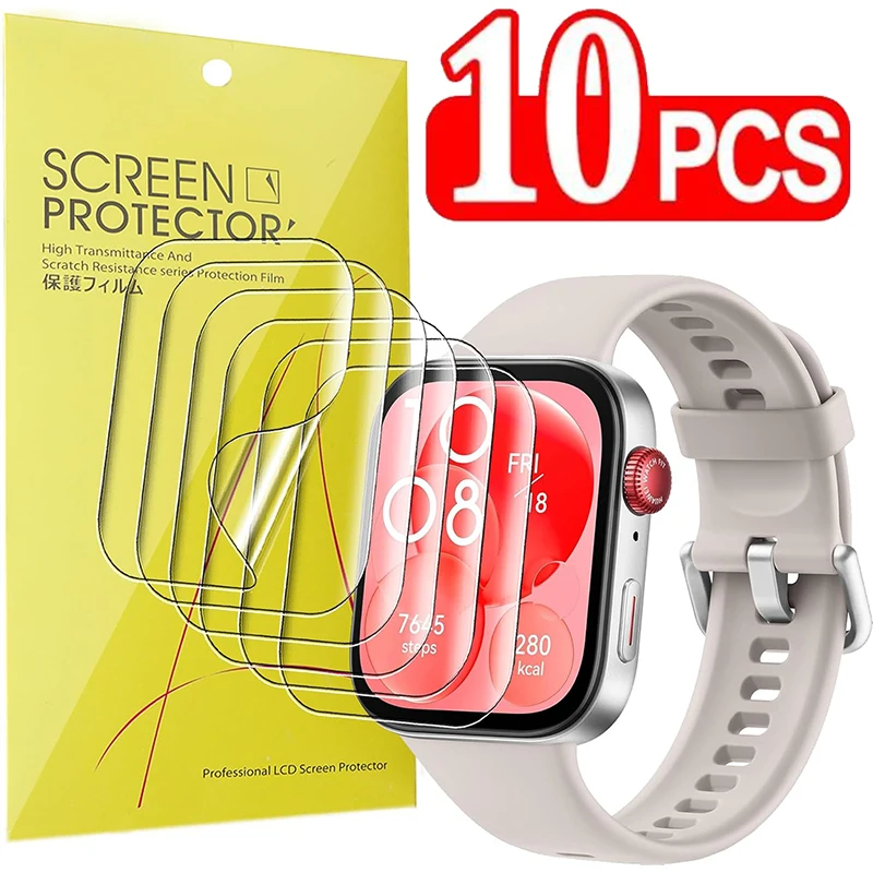 1-10PCS Clear Hydrogel Film For Huawei Watch Fit 3 Smartwatch Screen Protector Soft TPU Films Full Coverage Protective Film