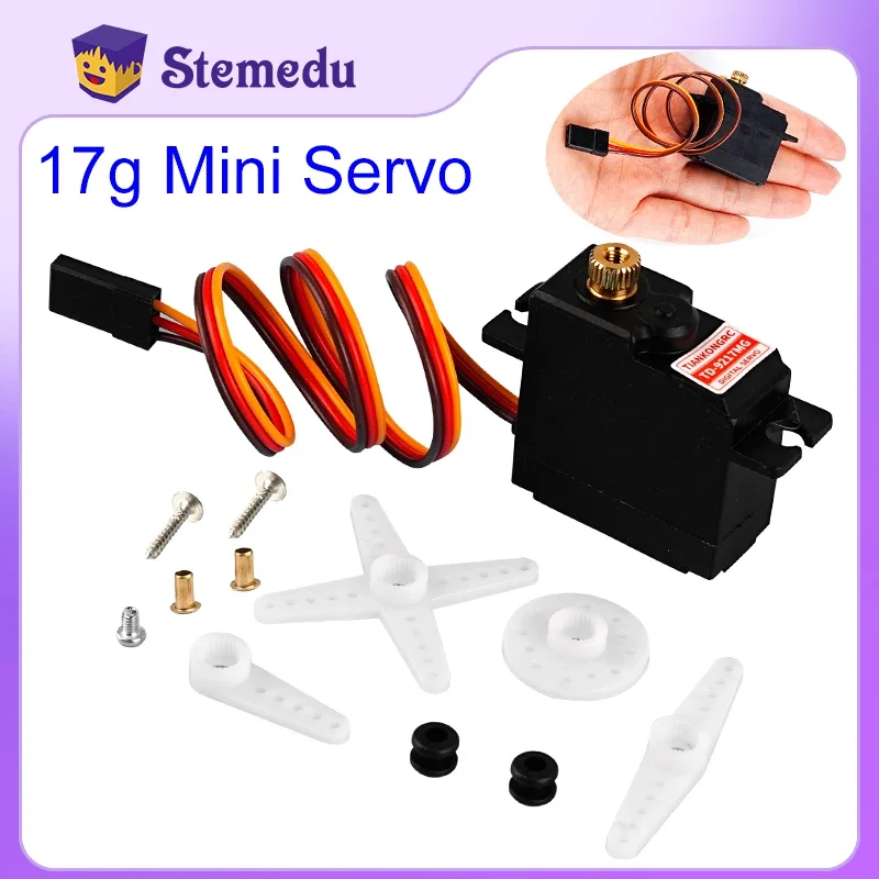 TD-9217MG 마이크로 미니 모터 서보 금속 기어, Rc 자동차 비행기 보트 E-Revo 로봇용, 4.8-6V, 17g, 0.11 초, 3.5kg, 180 도, 270/360 도