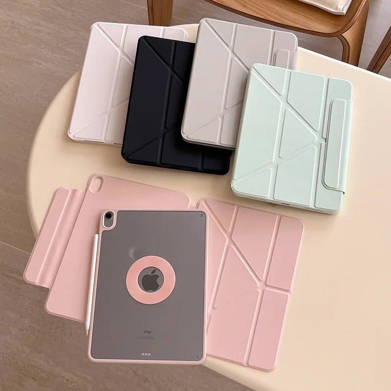Removable Magnet Ring Case For iPad A16 11th 12th 2026 Air 11 13 2025 Cover iPad 9.7 10.5 10.2 10.9 Pro 12.9 mini 6 7 Stand Case