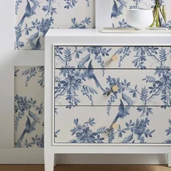 Peel and Stick Sketch Art Flower and Bird Wallpaper Vinyl Thickened Waterproof Mural Self-adhesive Animal Plant Wall Sticker