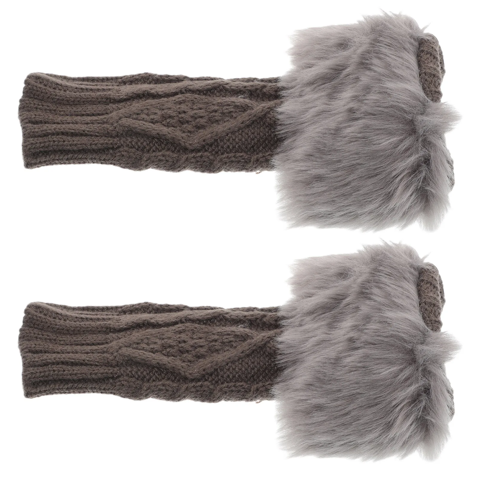 

1Pair Winter Women's Knitted Wrist Cuffs Detachable Warm Hand Sleeves Short Arm Warmers for Sweater Coat Faux Knit Wrist