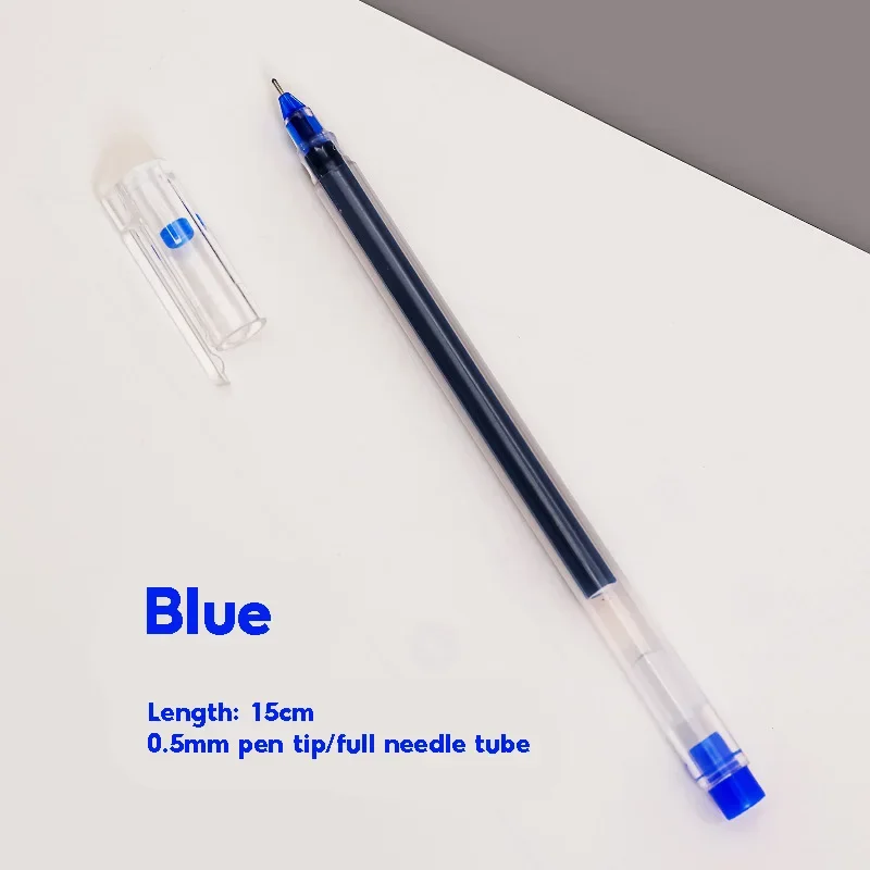 10pcs/set Large Capacity Gel Pen Simple Diamond Head Transparent Office Signature Pen Student Writing Pen 0.5mm