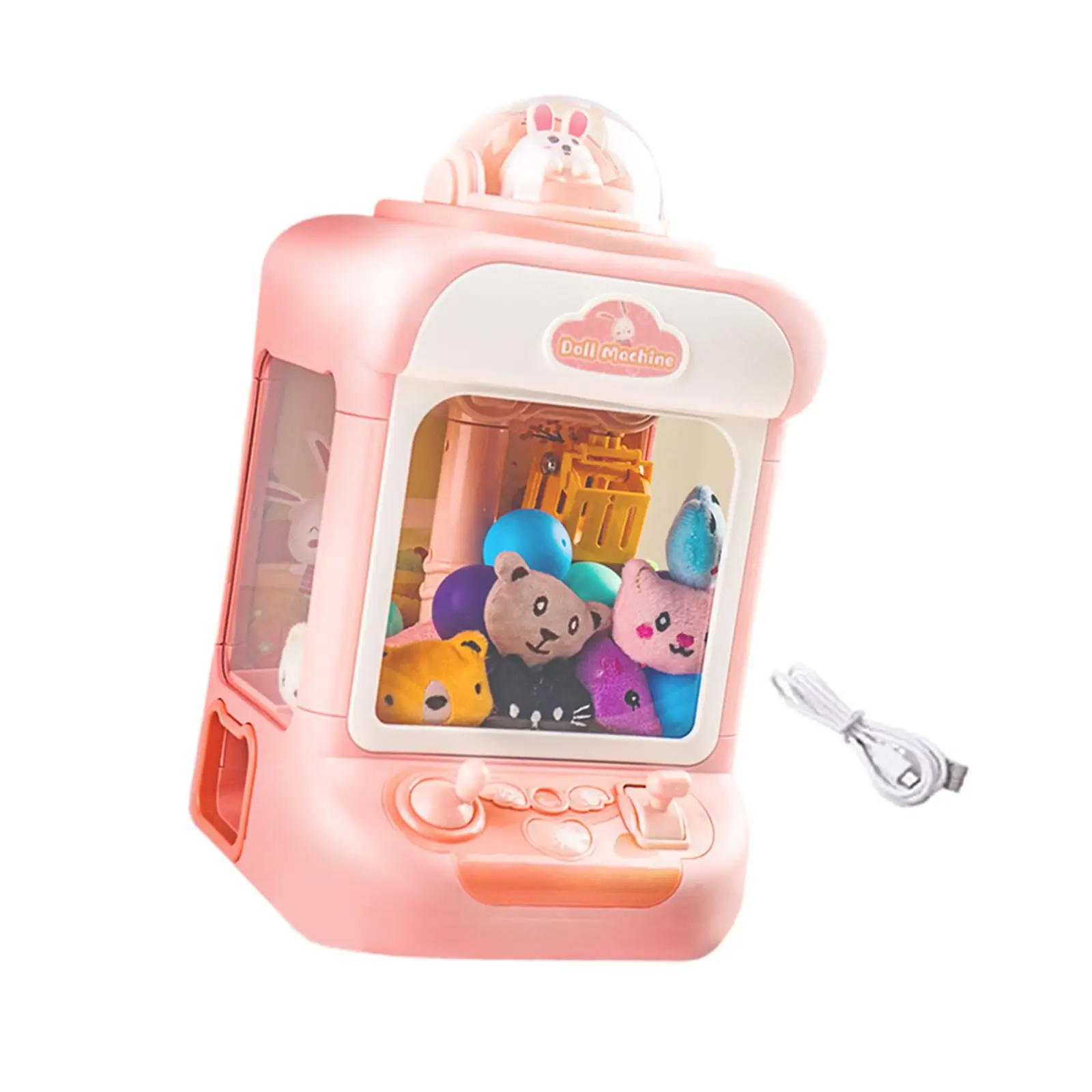 Mini Grabber Machine Toy for Kids Ages 3-6 Bunny Arcade Game with Music and Joystick Controls for Girls