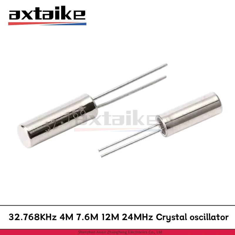 10PCS 32.768KHz 4MHz 7.6MHz 12MHz 24MHz 32.768 4.000 12.000 24.000 2*6mm 3*8mm Circular Cylinder 2Pin 12.5pF Crystal Oscillator