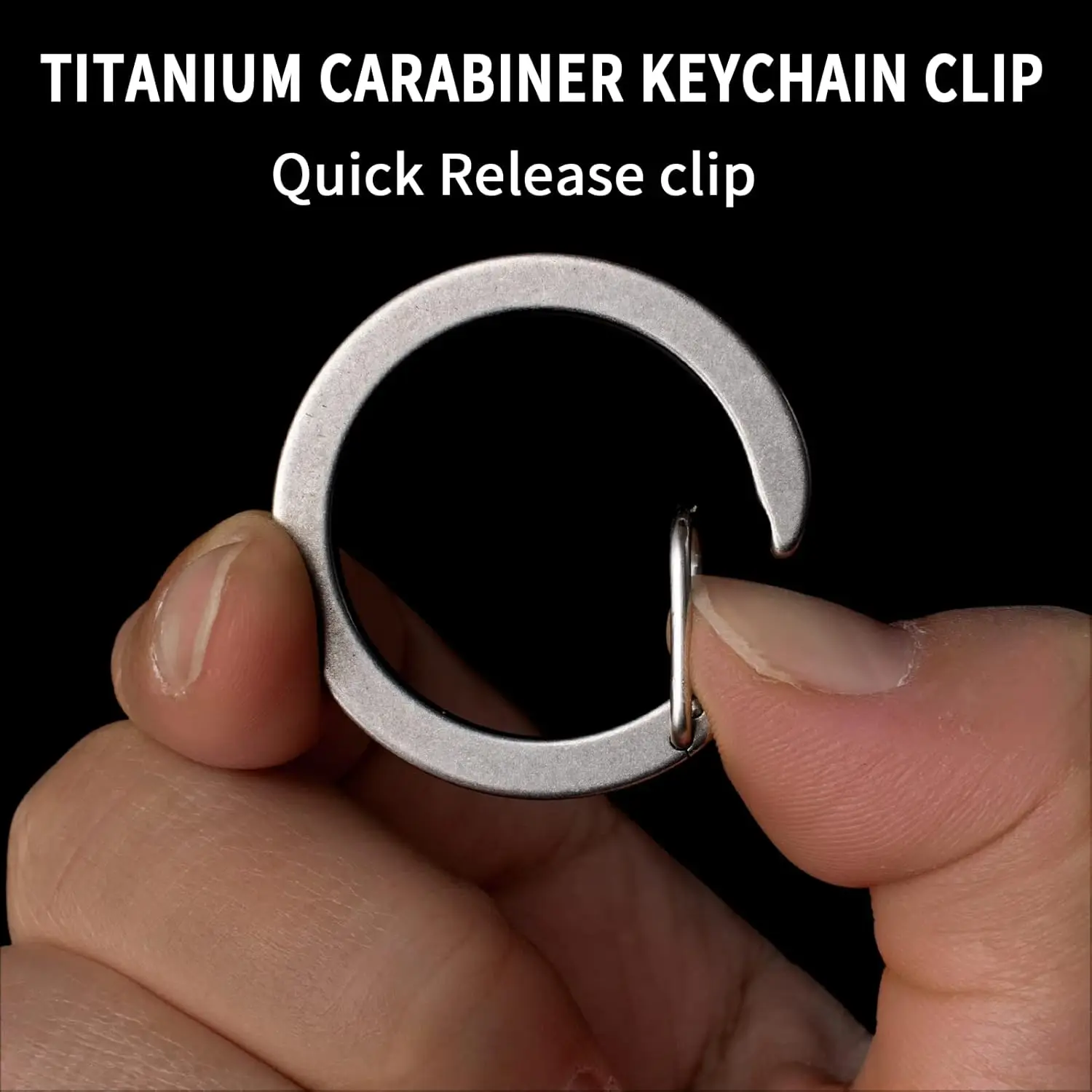 

Titanium Round Carabiner Clip,Heavy Duty Key Ring Holder,Spring O Ring Clip,Circle Quick Release Keychain Clip Hook