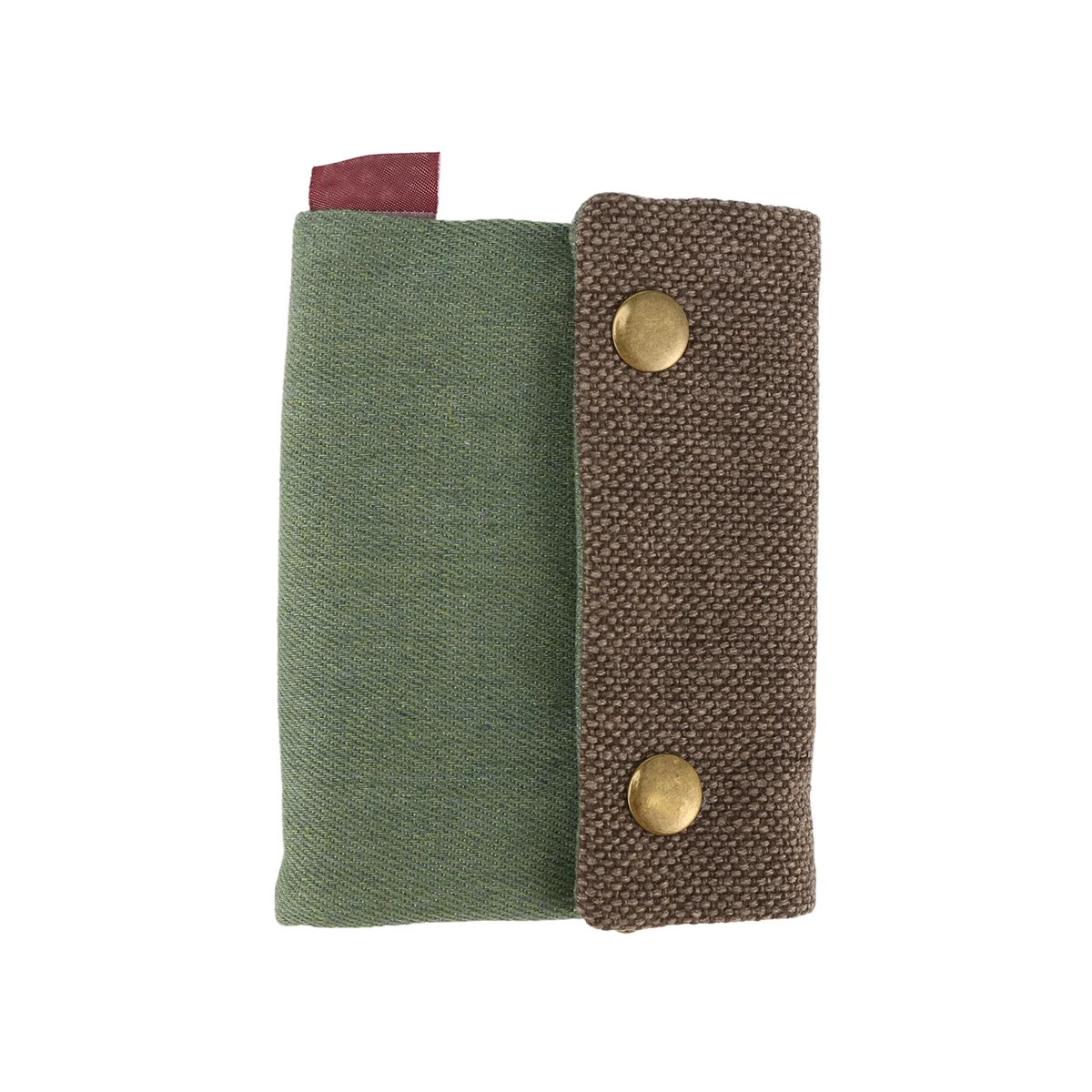 ELBA_Unisex حقيبة محفظة قماش يدوية مطوية بثلاث طبقات (أخضر)