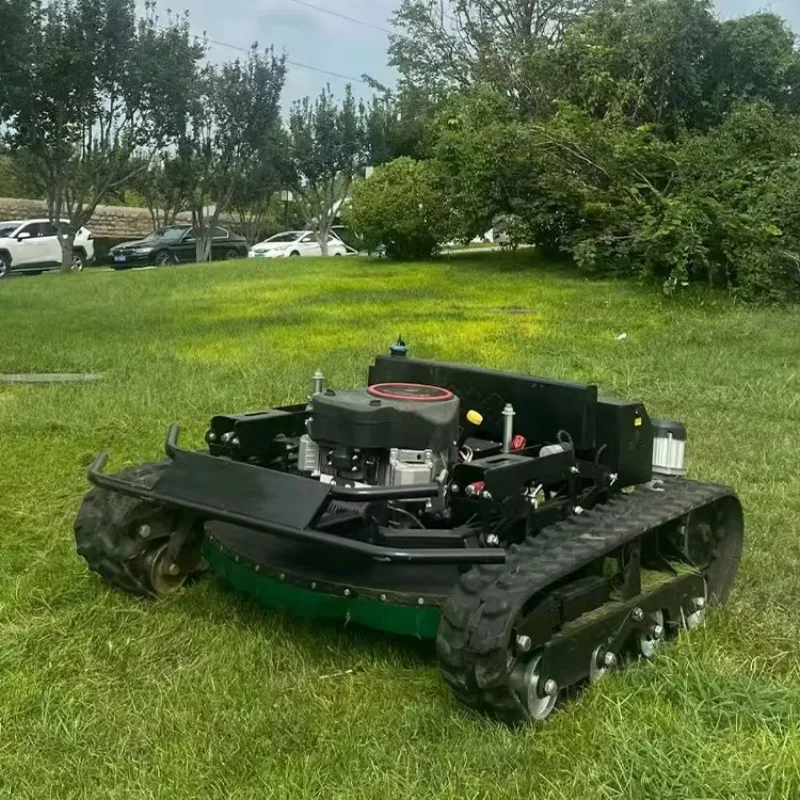 Industrial Grade 4-Stroke Gas Cordless Grass Cutter High Torque Remote Control Aluminum Chassis 1200W 900mm Mowing Width Compact