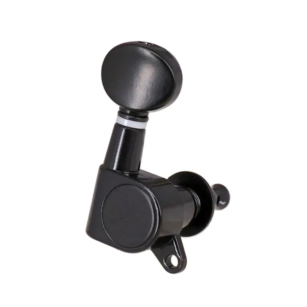 6PCS Professional Metal+Plastic Guitar Tuning Pegs Black Color 6 Right Sealed Machine Heads Tuning Keys For Electric Guitar
