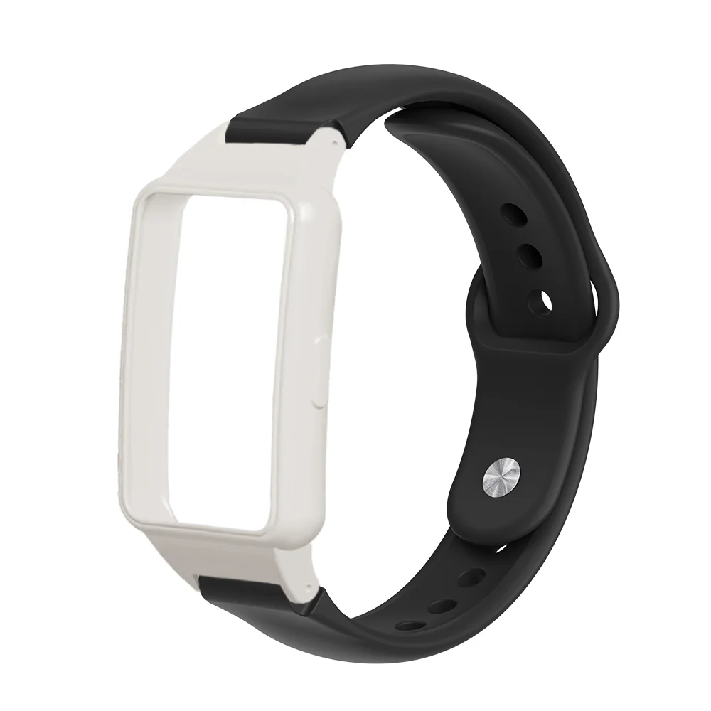 

Strap + Case For Huawei Band 6/6Pro/7 Honor Band 6/7 Bracelet Reverse-buckle Quick Release Lightweight Silicone Smartwatch Band