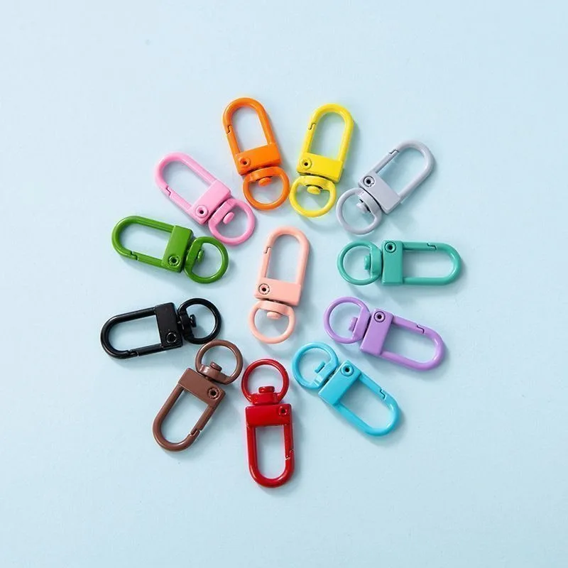 Vibrant Candy Color DIY Keychain Kit Painted Spring Latch Dog Clips Handmade Craft Accessories for Gifts