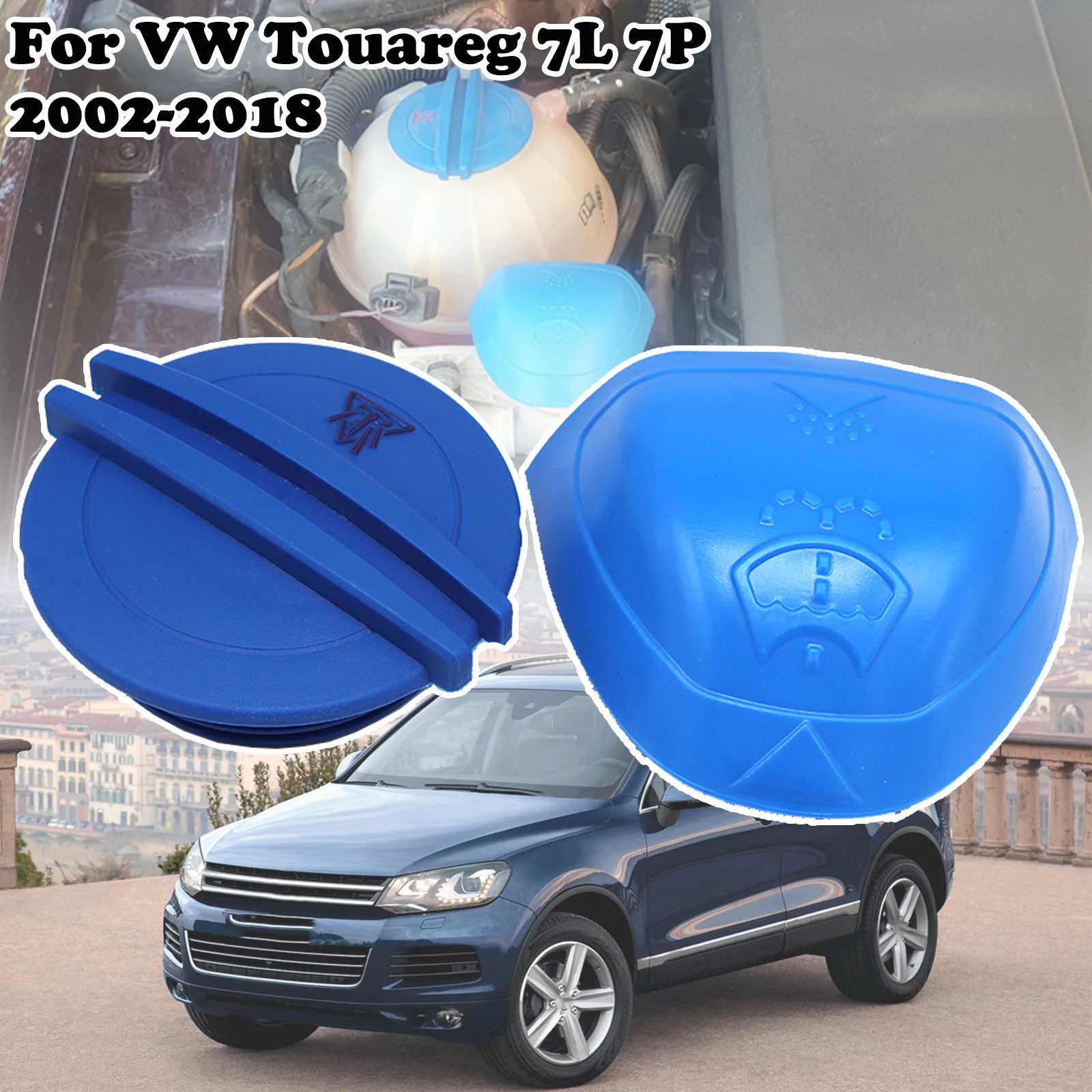 6V0955485 Radiator Water Coolant Expansion Tank Lid Cover For VW Touareg 7L 7P 2002 2003- 2018 Washer Fluid Reservoir Funnel Cap