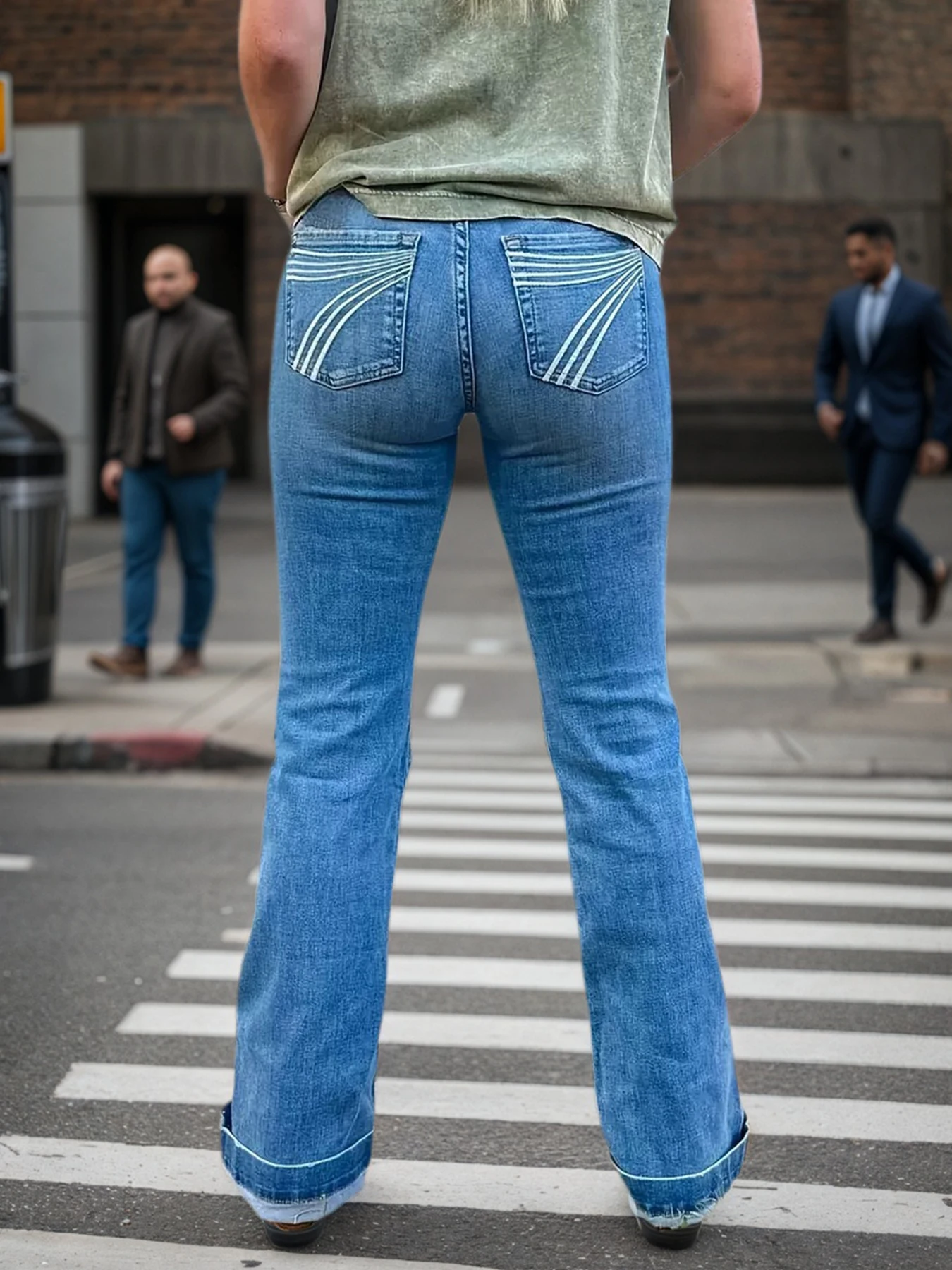 جينز نسائي جديد لعام 2025 عالي الخصر مطرز ومطاط ، جينز غير رسمي على الموضة متعدد الاستخدامات عالي الجودة ، قابل للغسل في الغسالة ، Suita