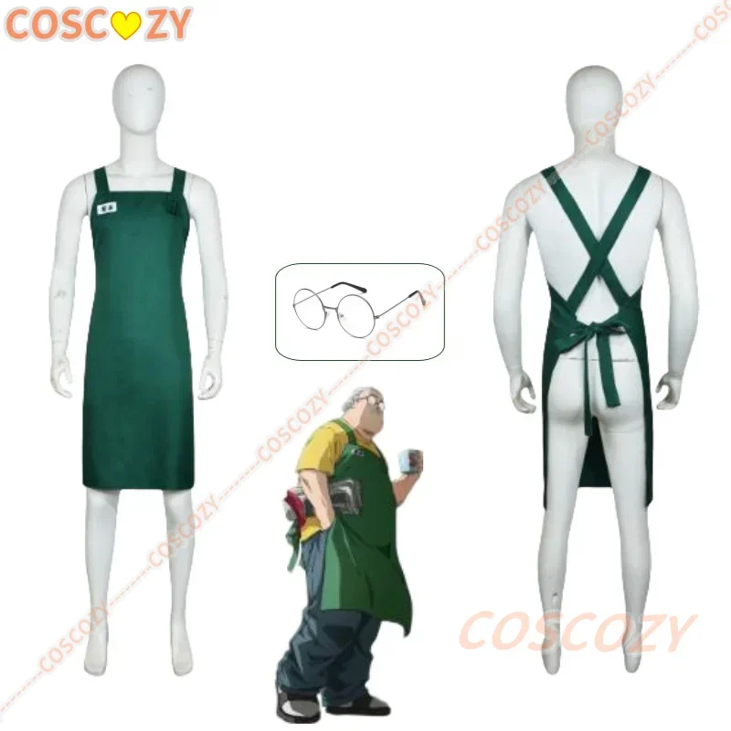 Anime Sakamoto Days Taro Sakamoto Cosplay Costume Wig Green Apron Glasses Props Convention Suit for Men Boys