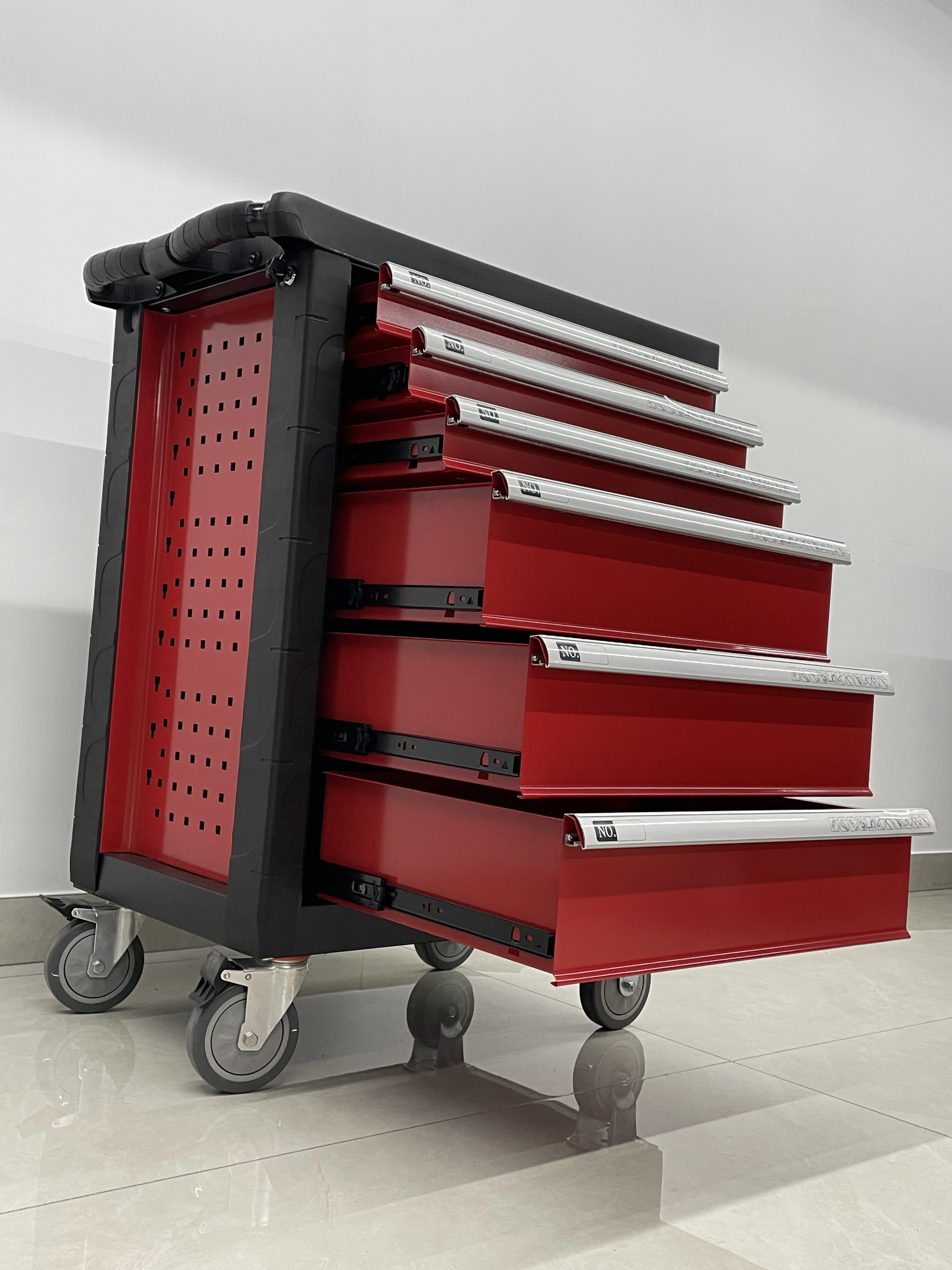 

Профессиональный универсальный инструментальный шкаф на 6 ящиков с колесами, многофункциональный и настраиваемый для гаража и использования в автомобиле