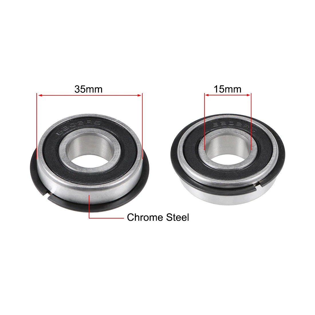 Motoforti 6202-2RS Deep Groove Ball Bearing with Snap Ring 15x35x11mm Double Sealed Chrome Steel Bearings