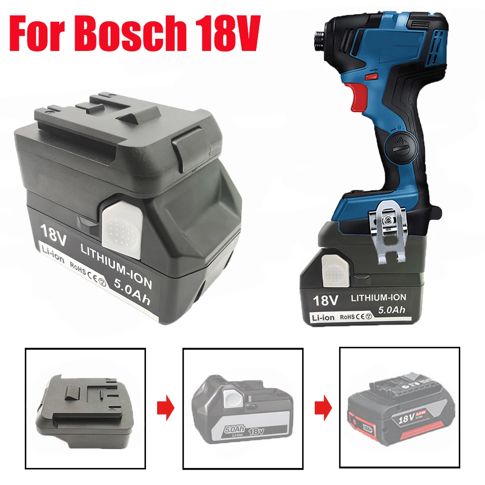 For Hitachi/Hikoki 18V Lithium Batteries Battery Adapter Converter Compatible with For Bosch 18V Battery Cordless Power Tools