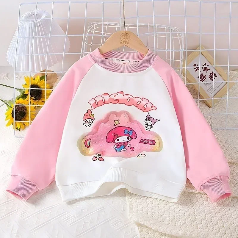 

Cinnamoroll My Melody Anime Kawaii MINISO Ins Fashio Plus Fleece Hoodie Autumn Winter Cute Kuromi Shirt Clothing Gifts Forkids