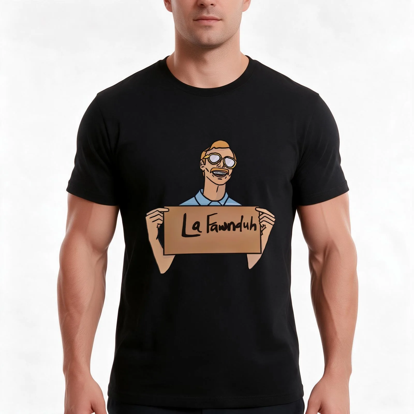 Napoloen Dynamite Themed La Fawnduh T-Shirt, Summer Casual Cotton Tee, Oversized Streetwear Tops, Vintage Graphic Print