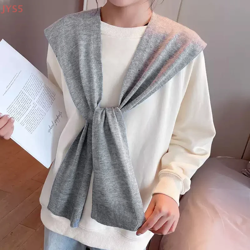 Knitted Small Shawl Scarf Korean Women's Outer Wear Fashionable And Stylish