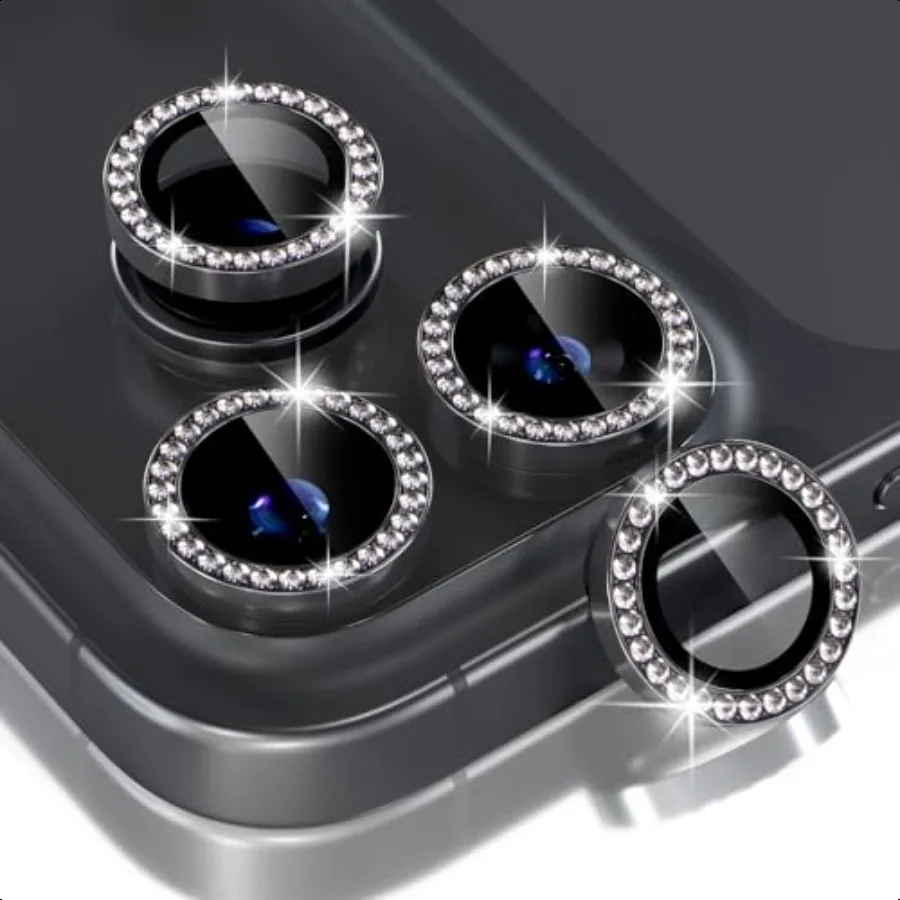 

Совместимость с iPhone 17 Pro iPhone 17 Pro Max Защитная пленка для объектива камеры Bling Закаленное стекло 9H Защитная пленка для камеры Meta