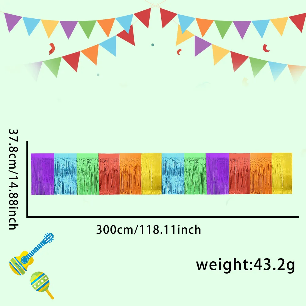 3M Regenbogenfolie Fransen Girlande Lametta Luftschlangen Banner Fransen Vorhang Hintergrund für Parade Floats Karneval Geburtstag Party Dekor – Detail 39