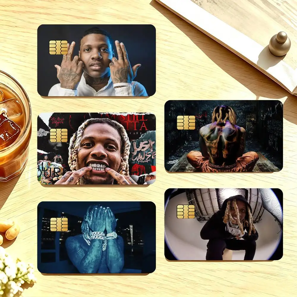 Singer Lil Durk Credit Card Stickers For Bank Card Bus Metro Cards Waterproof Anti-Scratch Gift 4PCS
