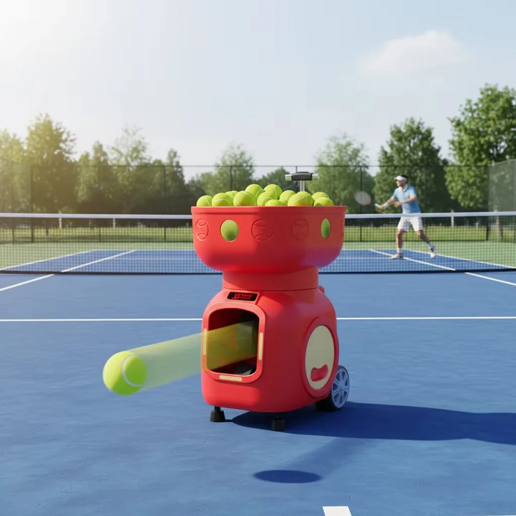 T7 Durable ABS Iron Tennis Feeder Indoor Outdoor Training Machine