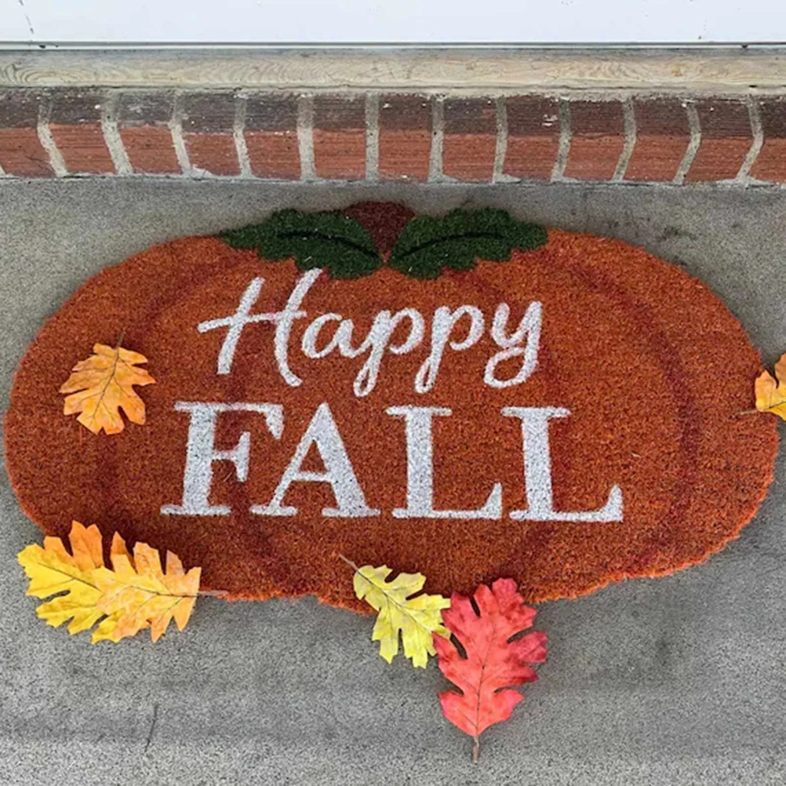 Happy Fall Pumpkin Shape Rug Holiday Floor Mat Welcome Door Mat Plush Doormat Carpet Home Thanksgiving Holiday Decoration